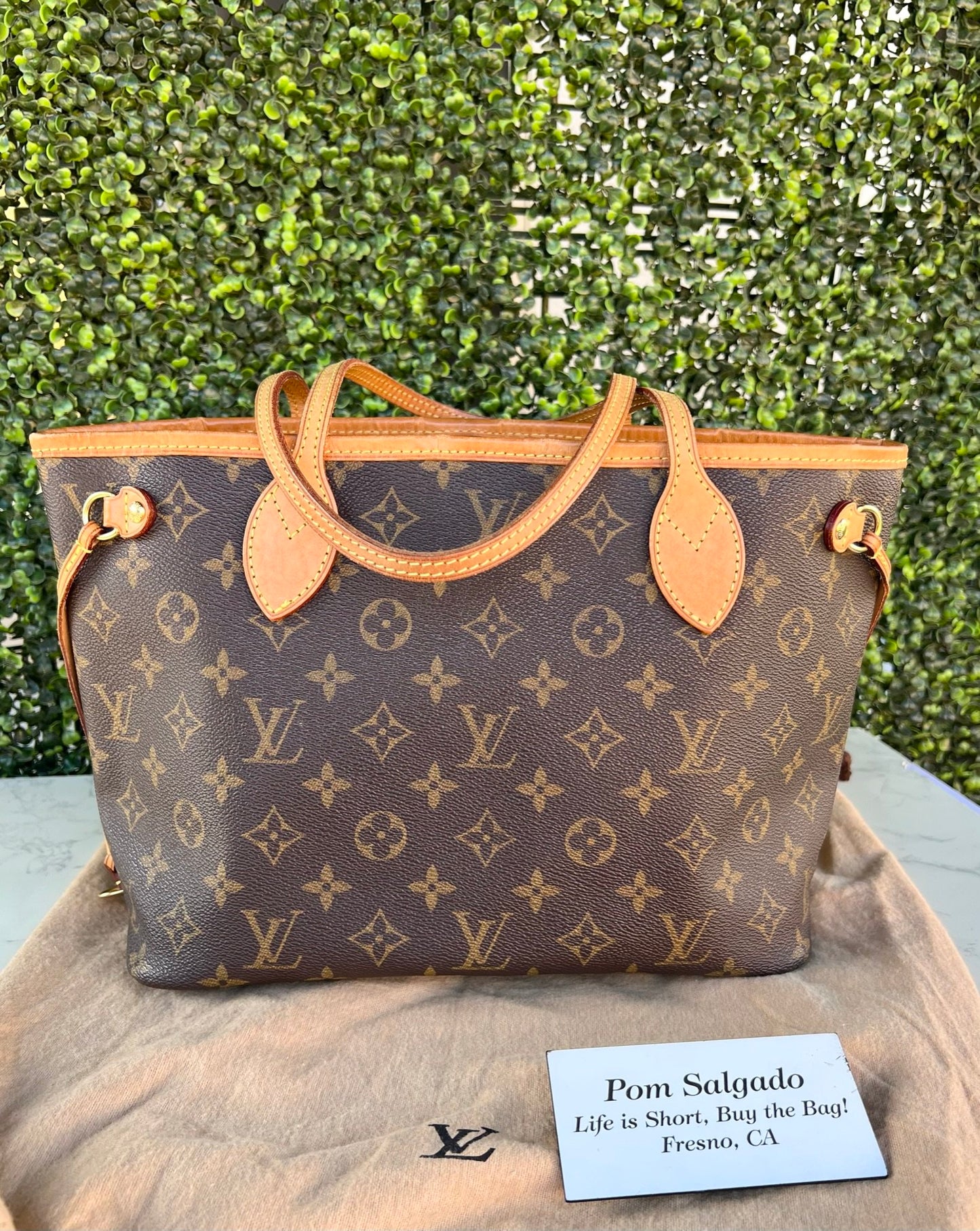 Authentic Preowned Louis Vuitton Neverfull PM Monogram Canvas Beige