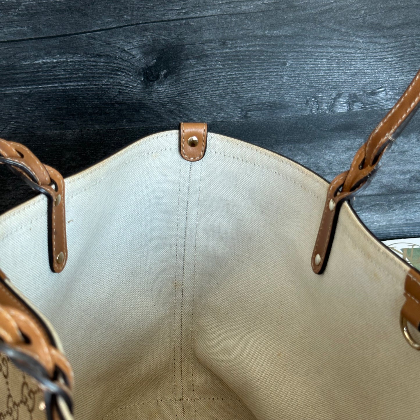 GG Craft Tote Medium Brown with Pouch