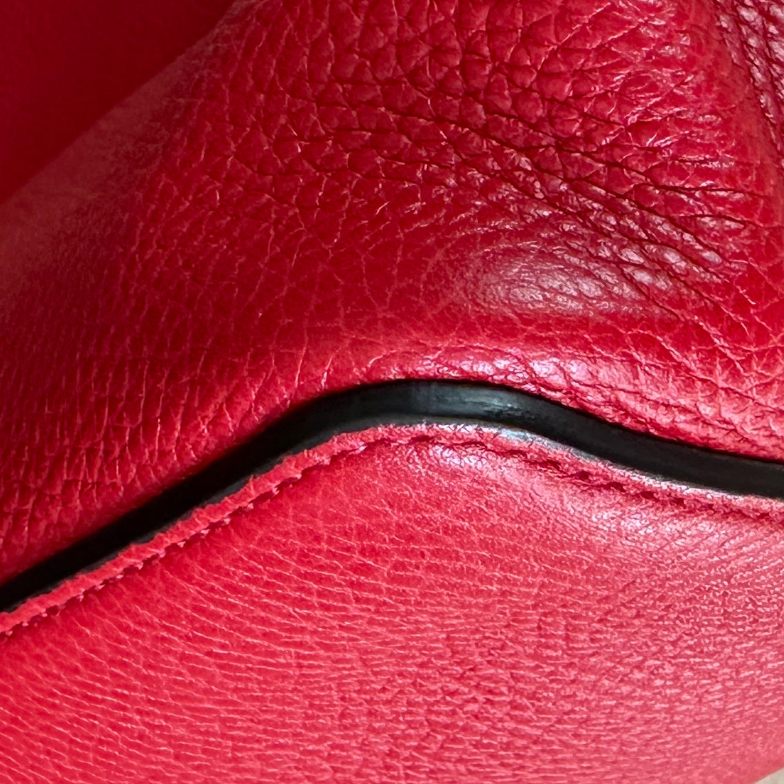 Authentic Preowned Red Soho Convertible Hobo Leather Bag