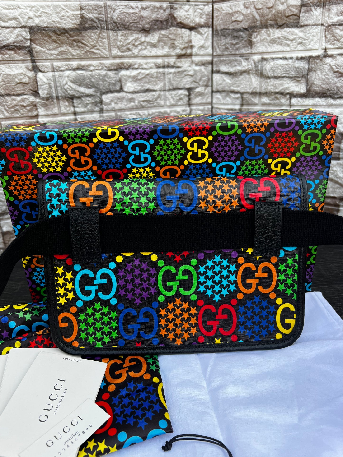 GG Supreme Coated Canvas Psychedelic Belt Bag
