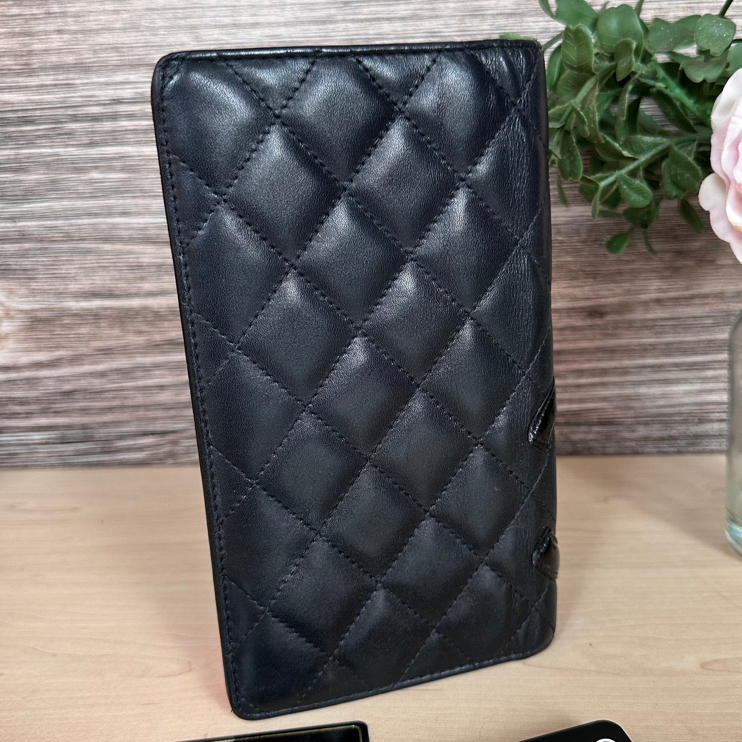 Chanel Black Cambon Ligne Bifold Long Wallet