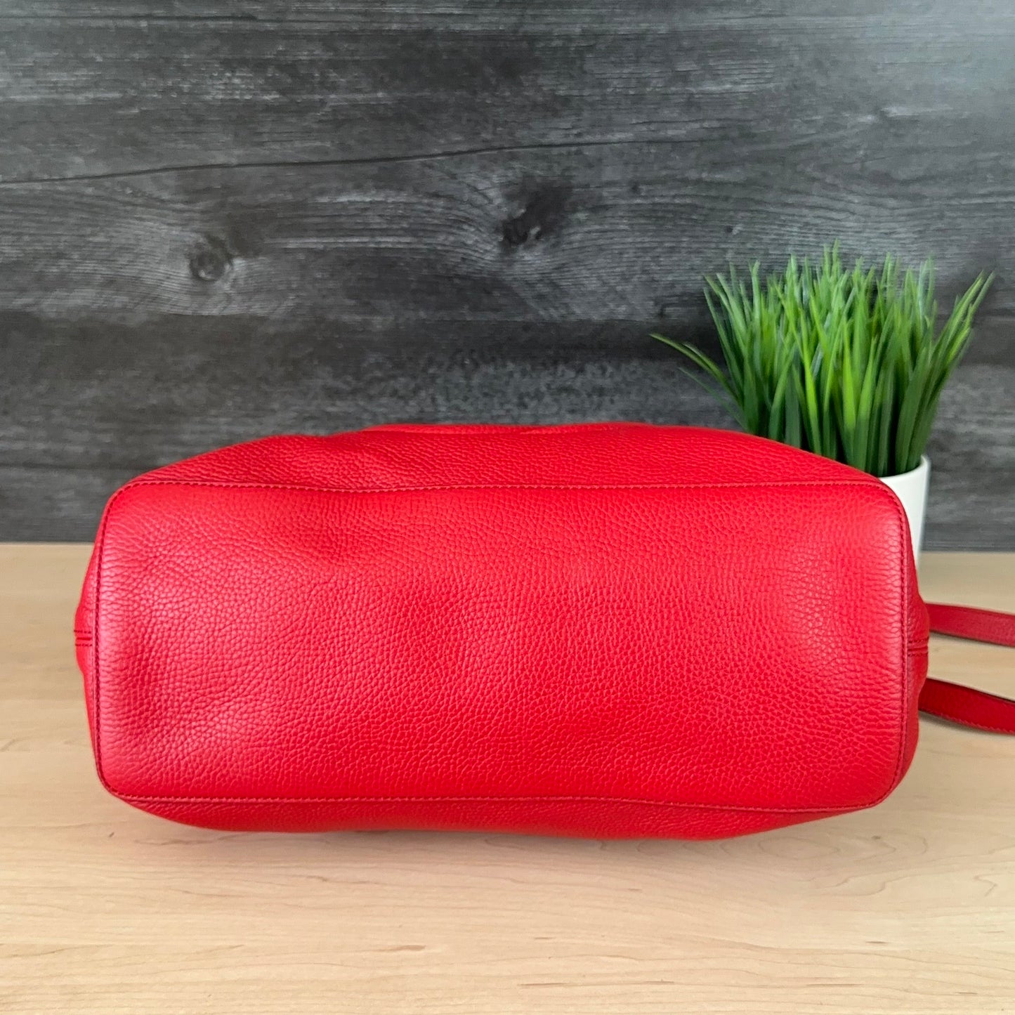 Authentic Preowned Red Soho Convertible Hobo Leather Bag