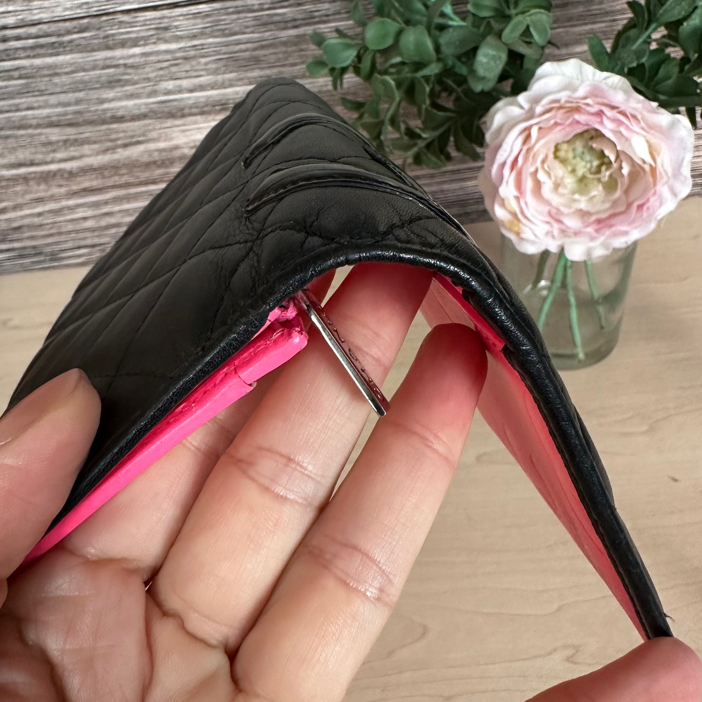 Chanel Black Cambon Ligne Bifold Long Wallet