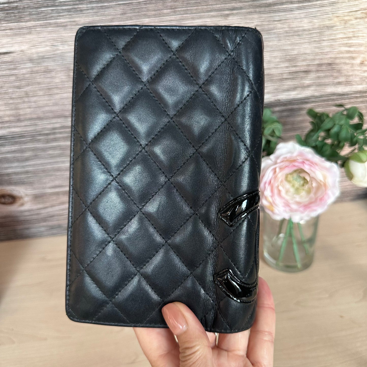 Chanel Black Cambon Ligne Bifold Long Wallet