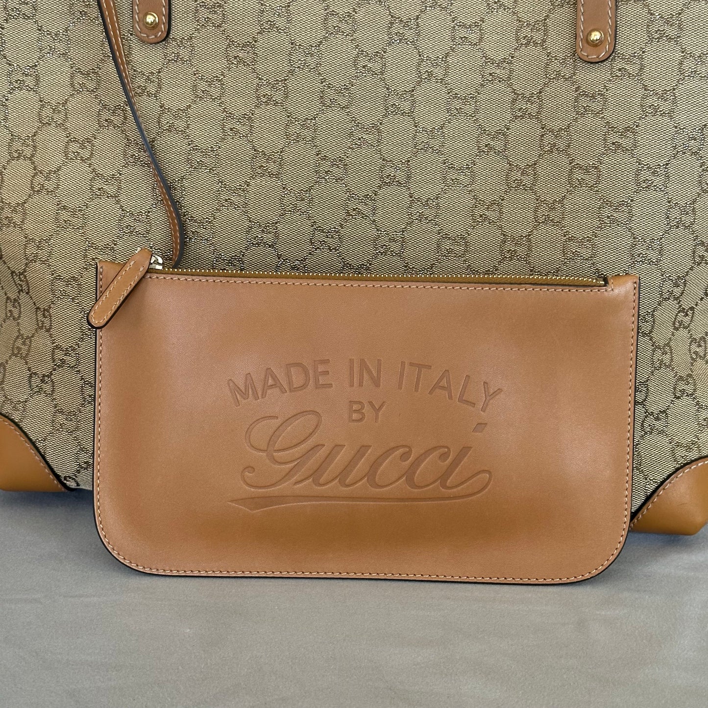 GG Craft Tote Medium Brown with Pouch