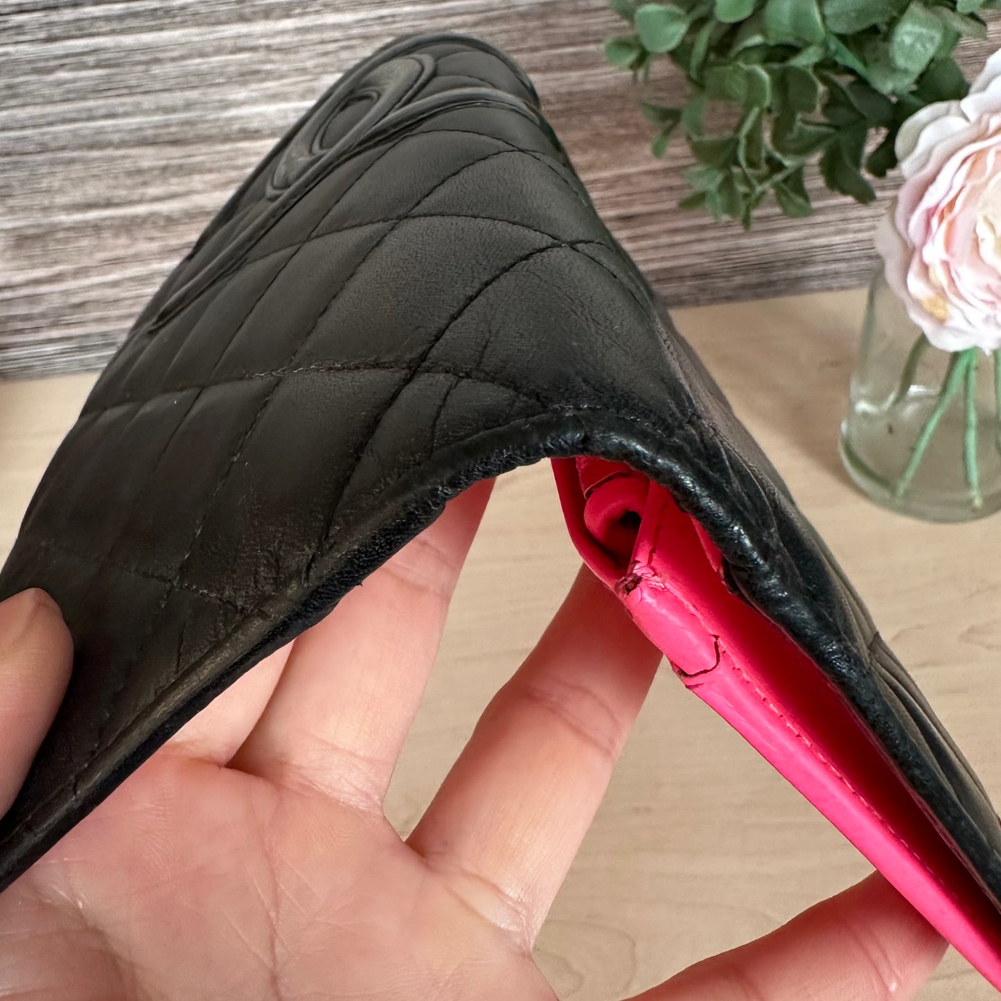 Chanel Black Cambon Ligne Bifold Long Wallet