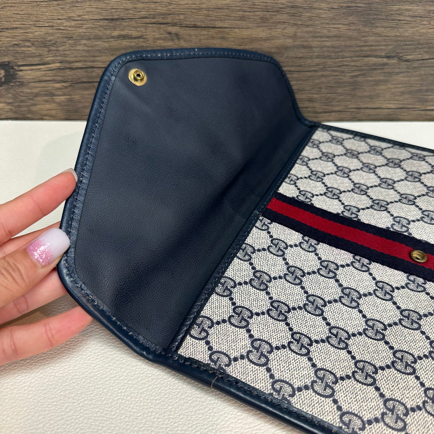 Vintage GG Envelope Coated Canvas Clutch