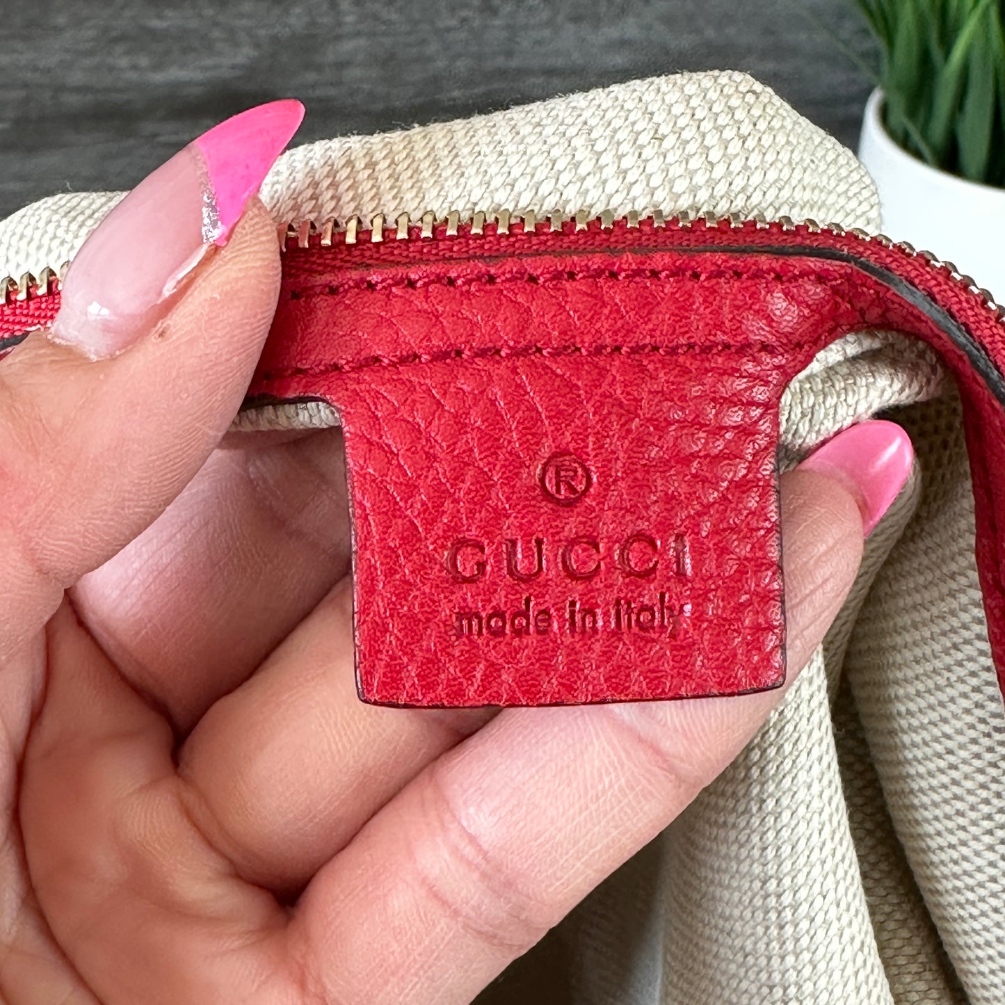 Authentic Preowned Red Soho Convertible Hobo Leather Bag