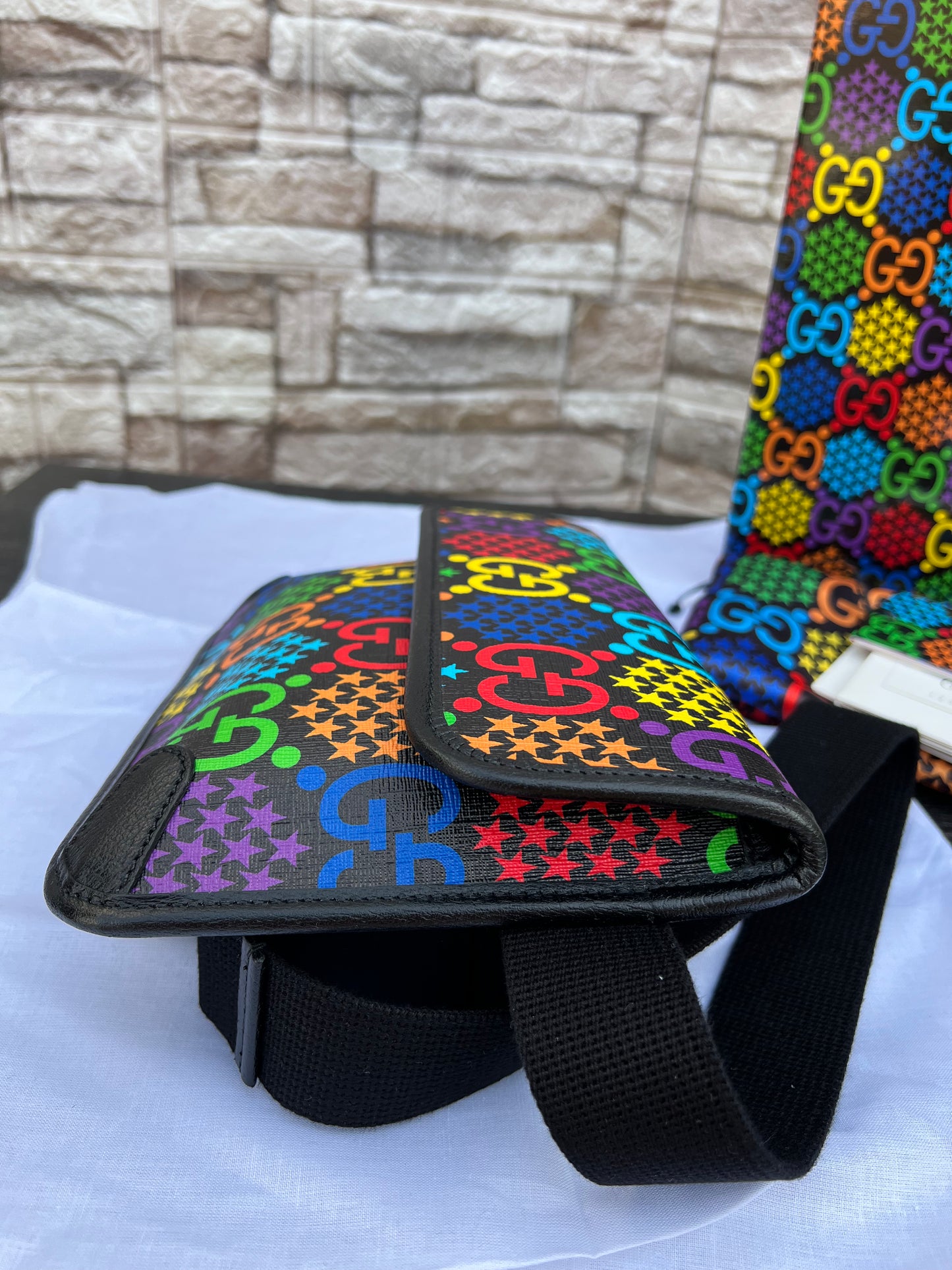 GG Supreme Coated Canvas Psychedelic Belt Bag