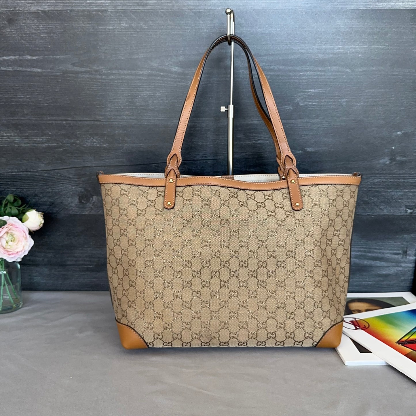 GG Craft Tote Medium Brown with Pouch