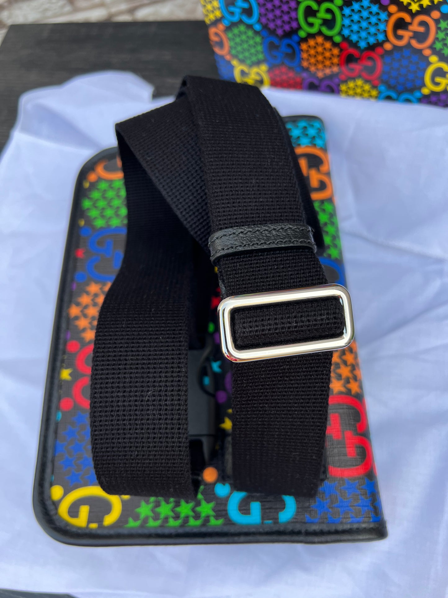 GG Supreme Coated Canvas Psychedelic Belt Bag
