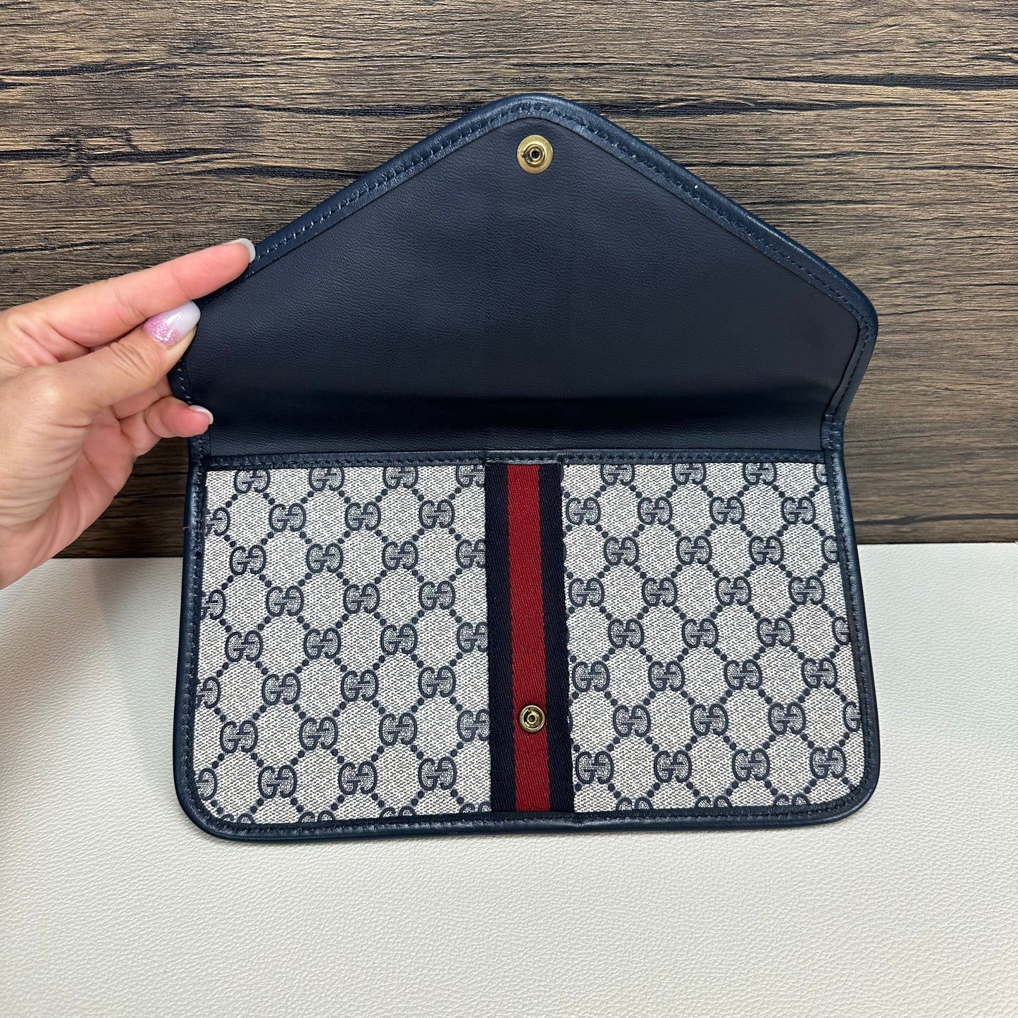 Vintage GG Envelope Coated Canvas Clutch