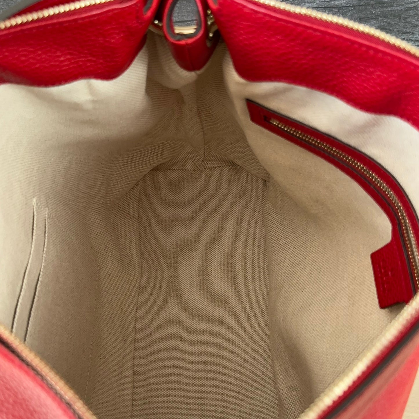 Authentic Preowned Red Soho Convertible Hobo Leather Bag