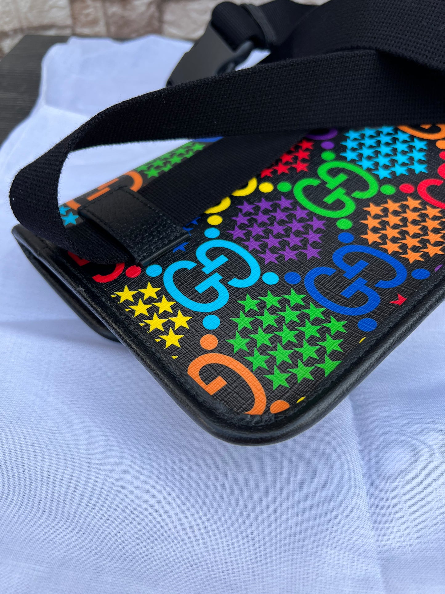 GG Supreme Coated Canvas Psychedelic Belt Bag