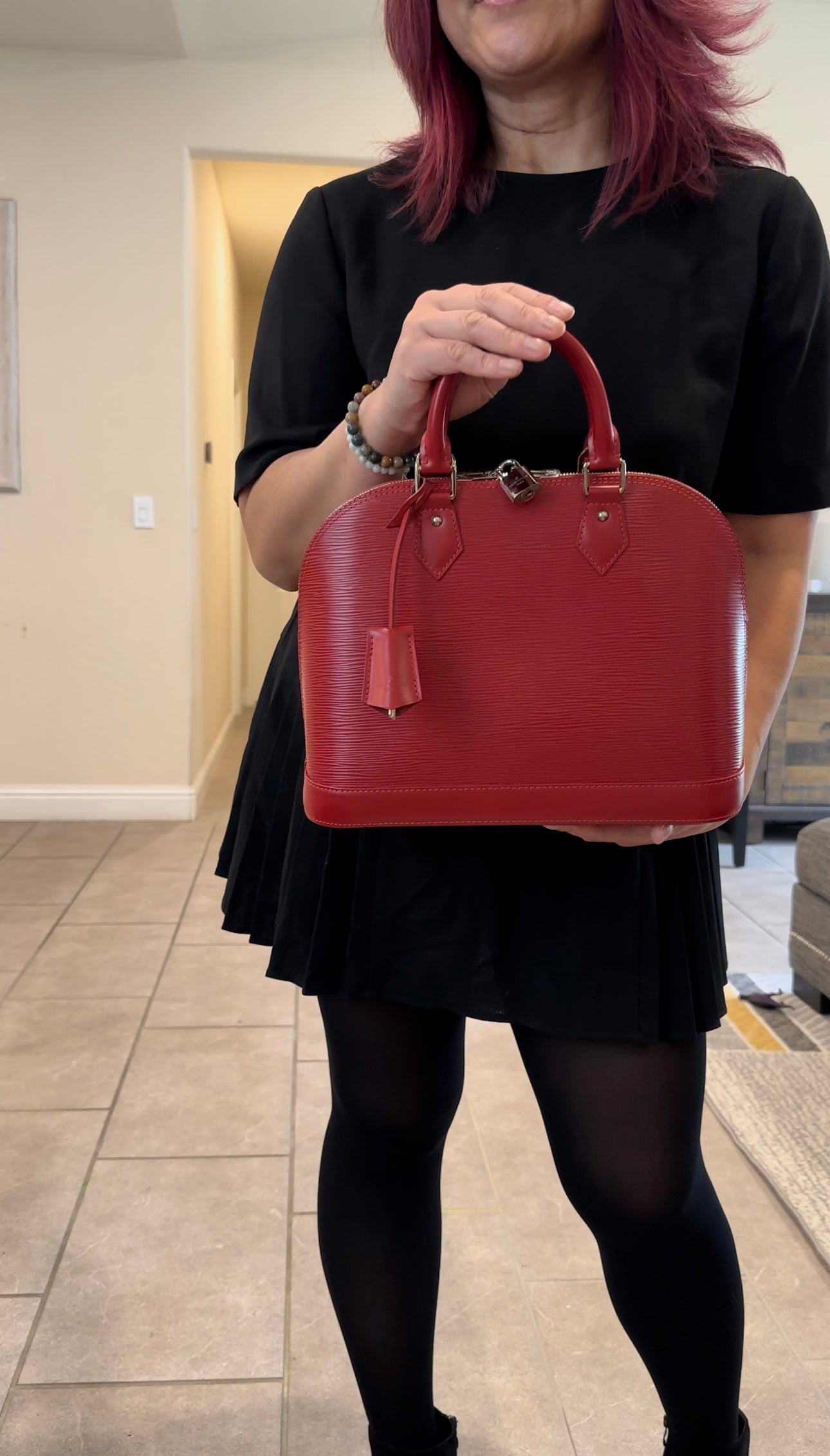 Coquelicot Epi Leather Alma PM