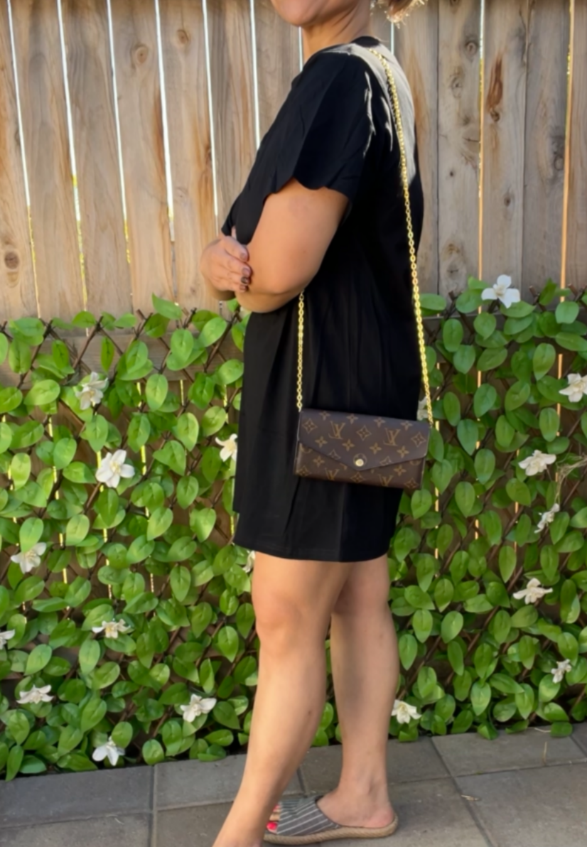 Sarah Monogram Wallet New Model with Wallet to Clutch