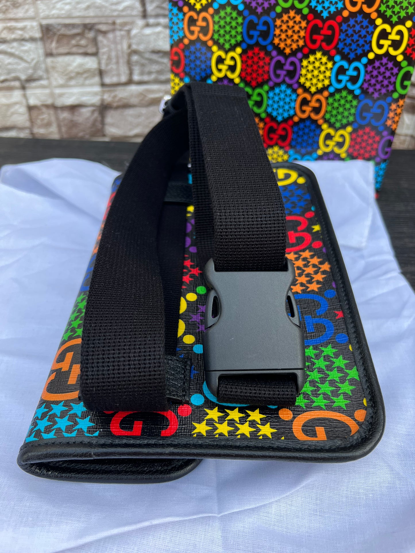 GG Supreme Coated Canvas Psychedelic Belt Bag