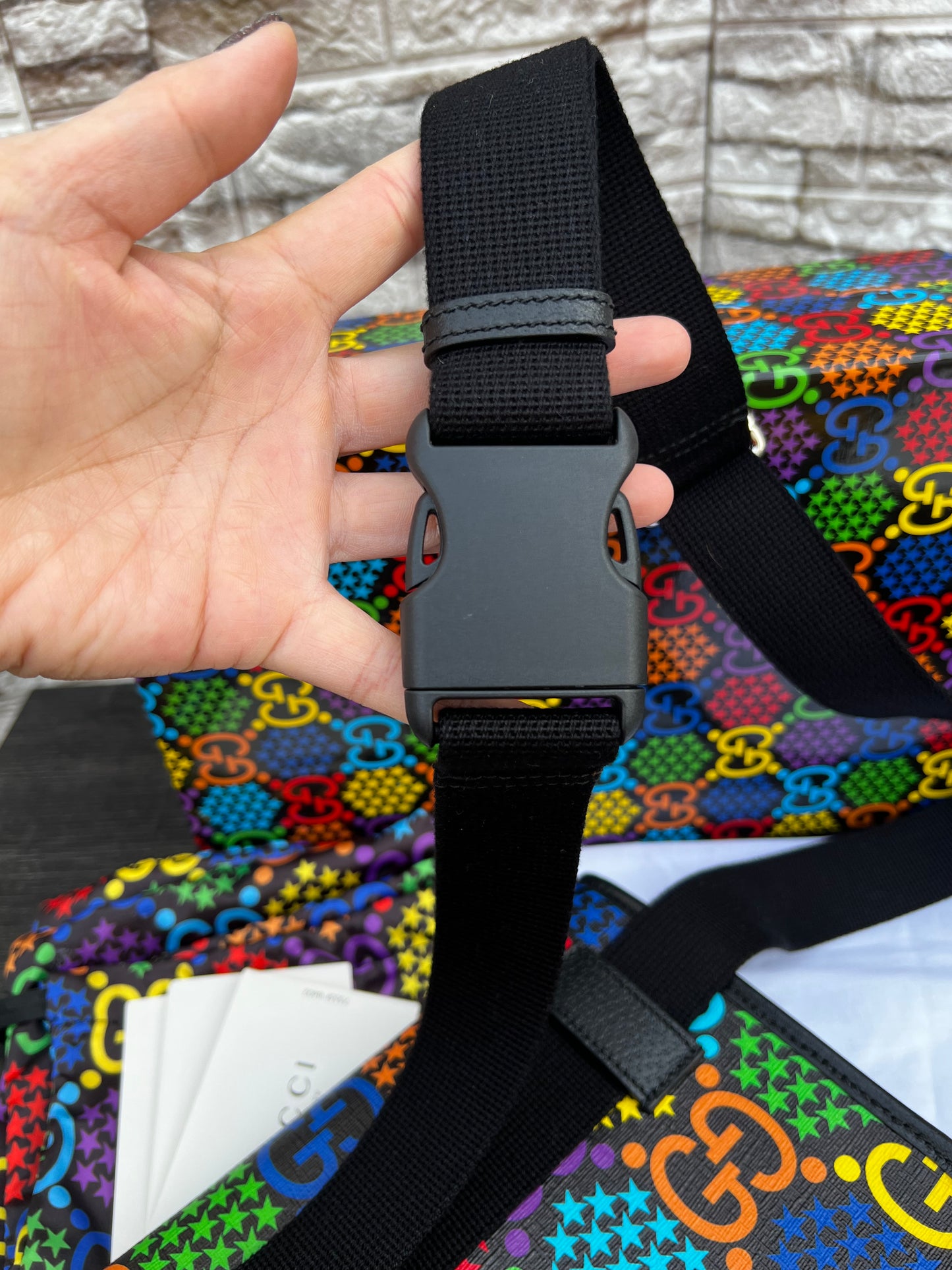 GG Supreme Coated Canvas Psychedelic Belt Bag