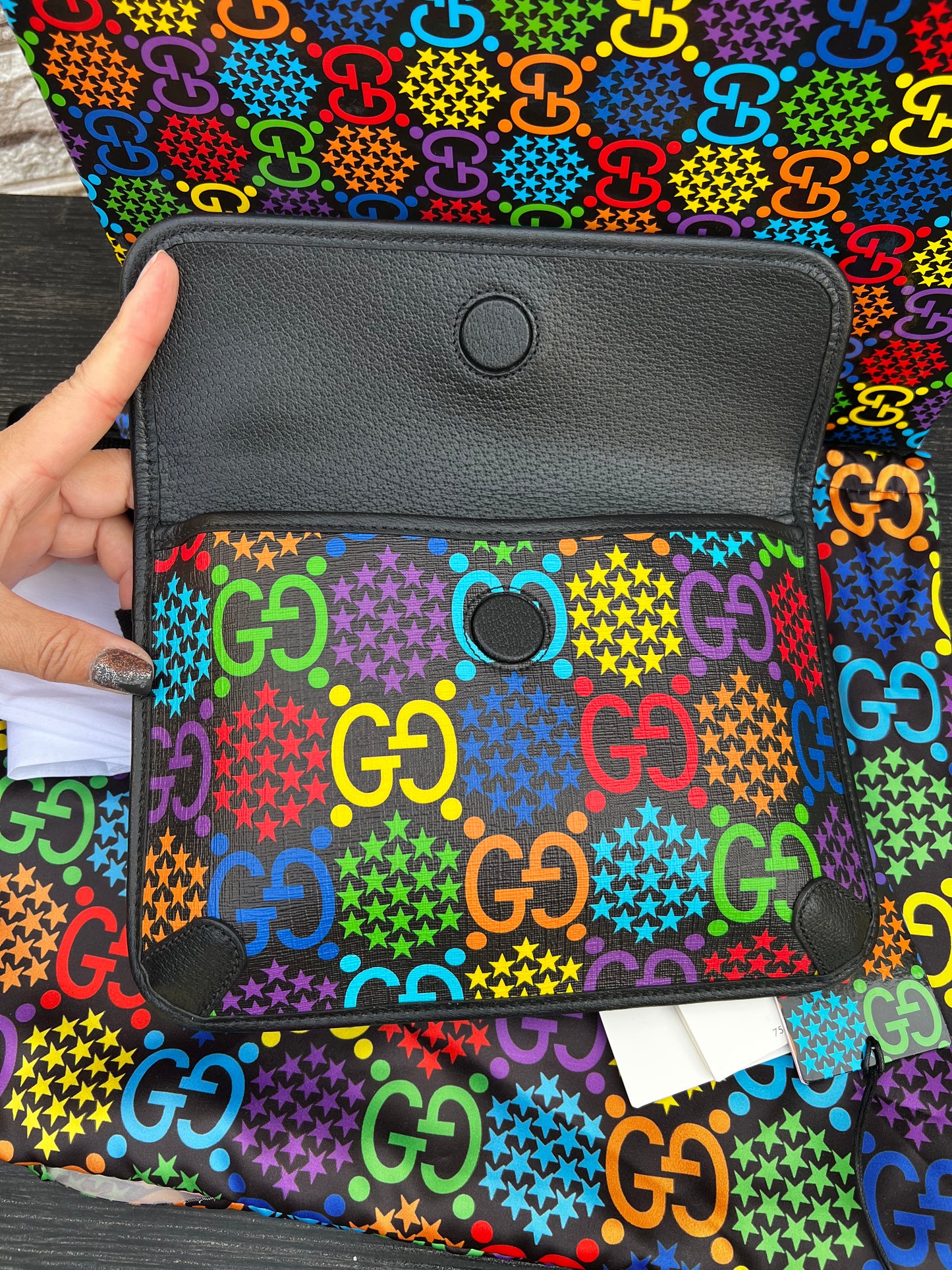 GG Supreme Coated Canvas Psychedelic Belt Bag