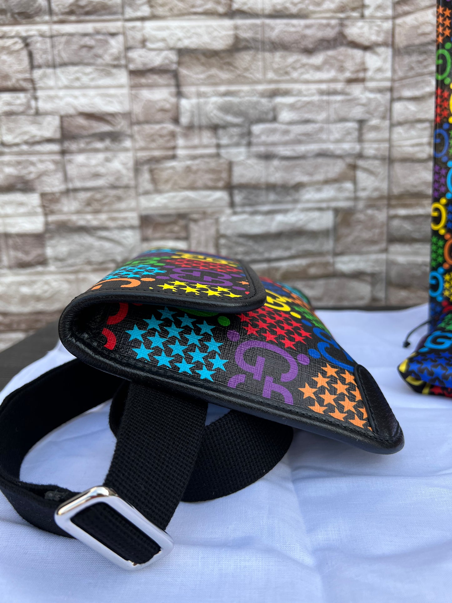 GG Supreme Coated Canvas Psychedelic Belt Bag