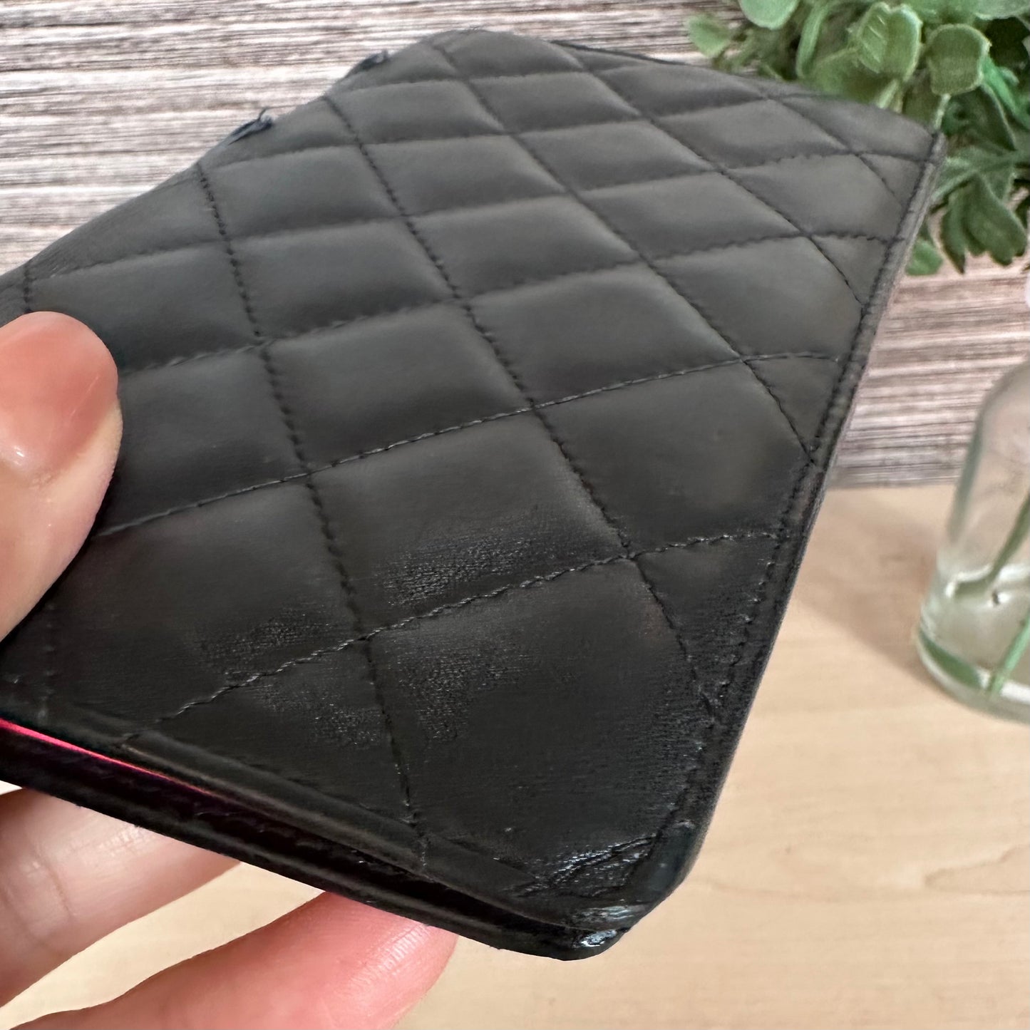 Chanel Black Cambon Ligne Bifold Long Wallet