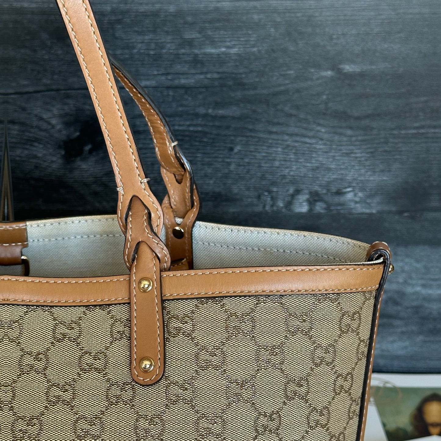 GG Craft Tote Medium Brown with Pouch