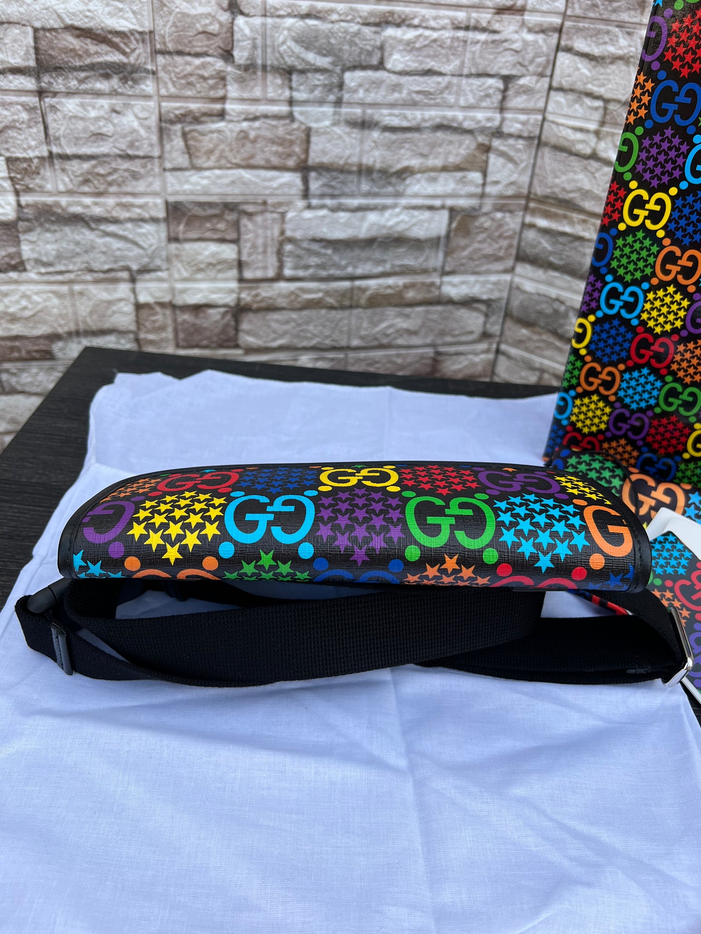 GG Supreme Coated Canvas Psychedelic Belt Bag