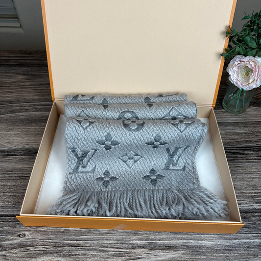 Louis Vuitton Logomania Scarf Pearl Grey