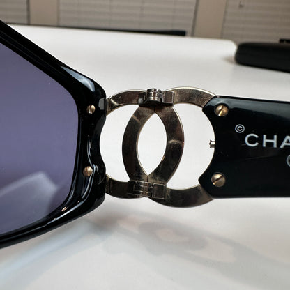 Chanel Vintage CC Logo Sunglasses 02461 Gold/Black