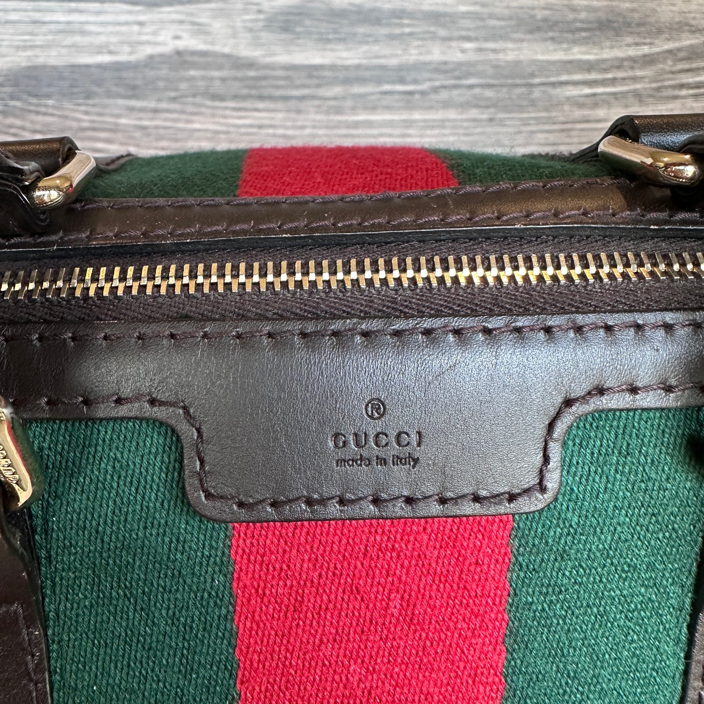 Gucci Original GG Boston Vintage Web Dark Brown