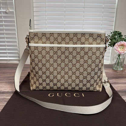 Gucci Flat Messenger Bag Off-White