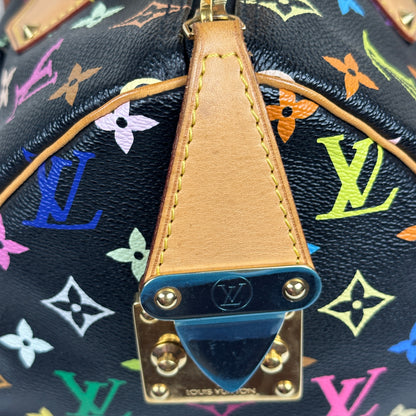 Louis Vuitton Limited Edition Murakami Speedy 30 Black Multicolor