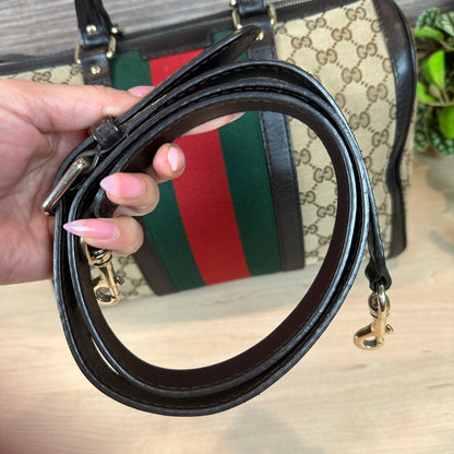 Gucci Original GG Boston Vintage Web Dark Brown