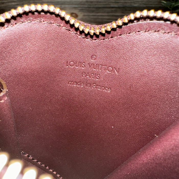 Louis Vuitton Vernis Heart Coin Purse in Amarante