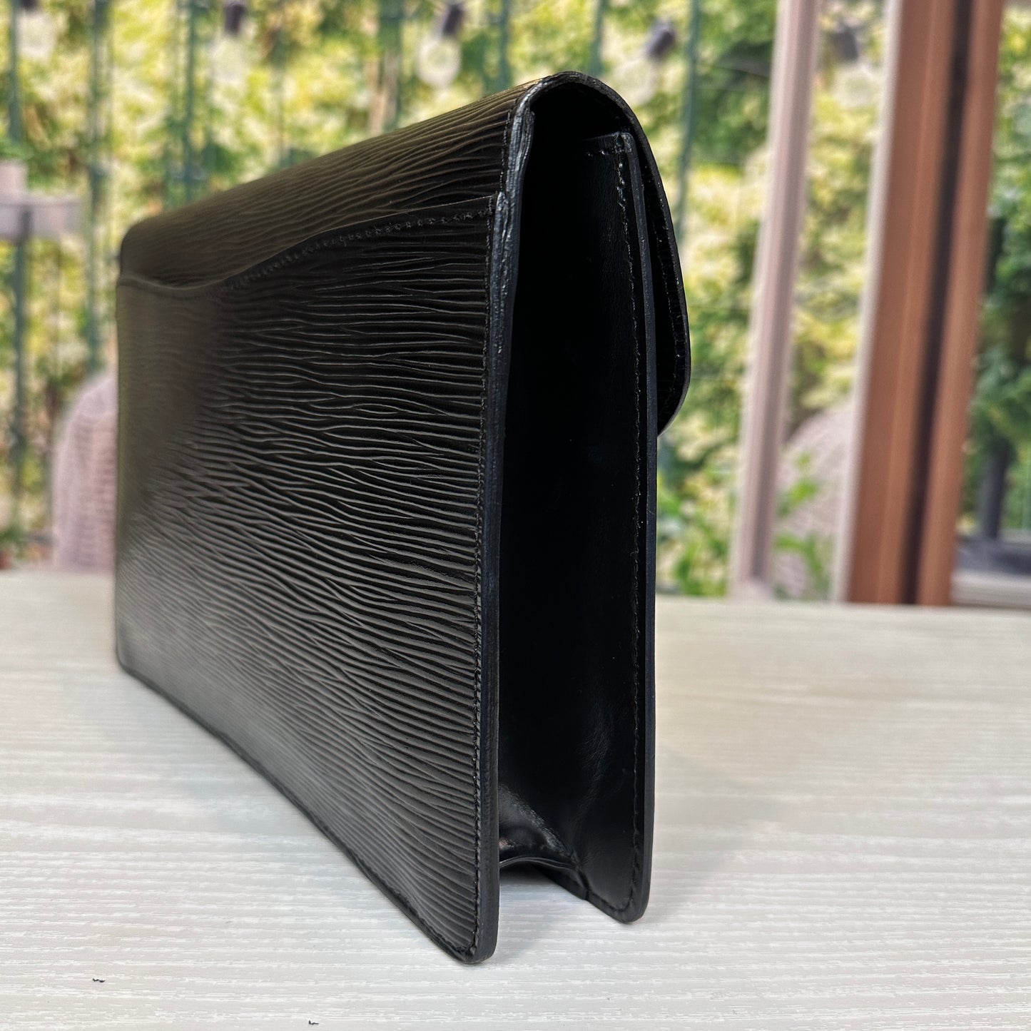 Louis Vuitton Black Epi Leather Montaigne Clutch