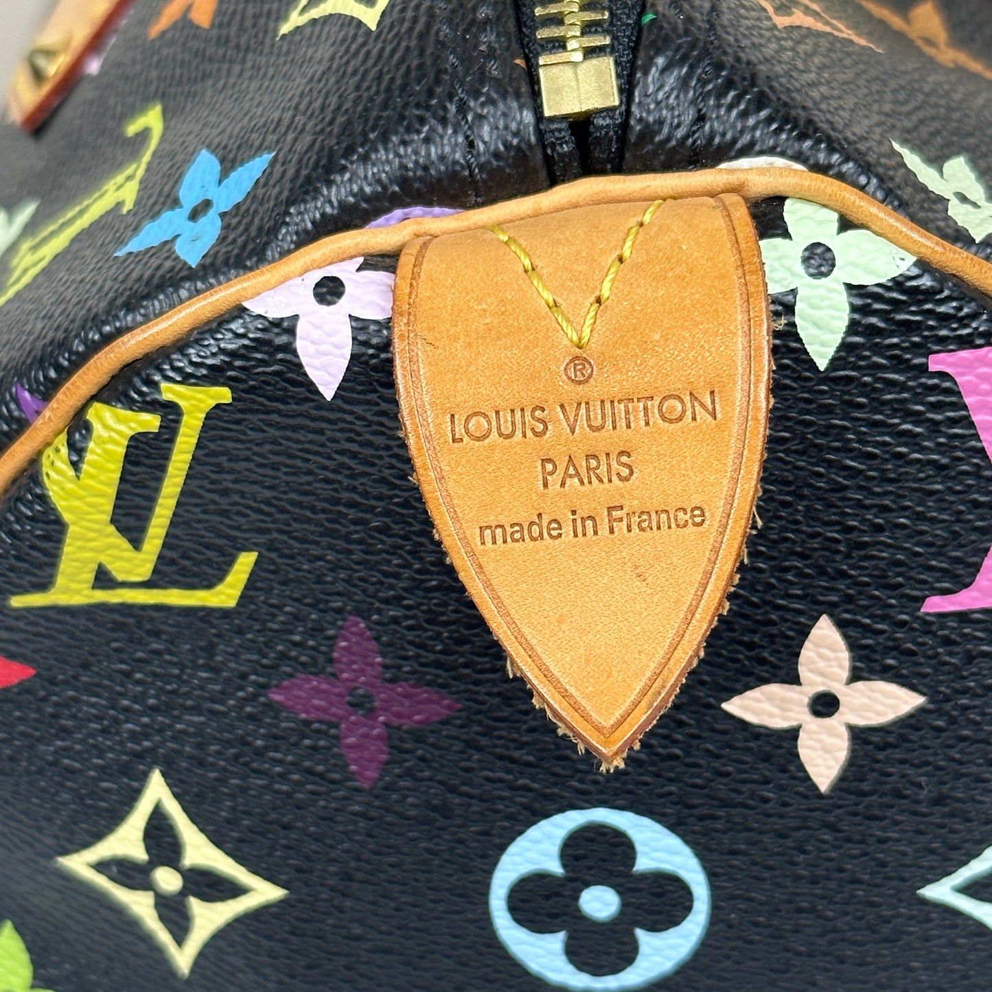 Louis Vuitton Limited Edition Murakami Speedy 30 Black Multicolor