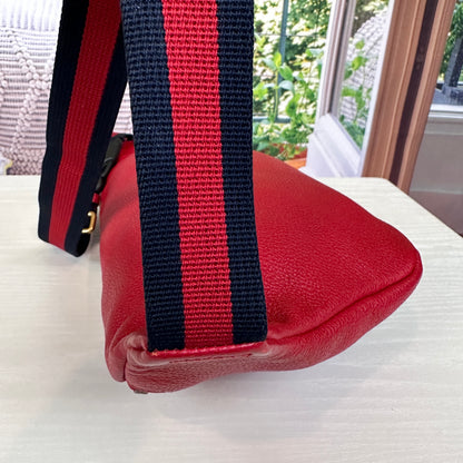 Gucci Red GG Logo Print Belt Bag