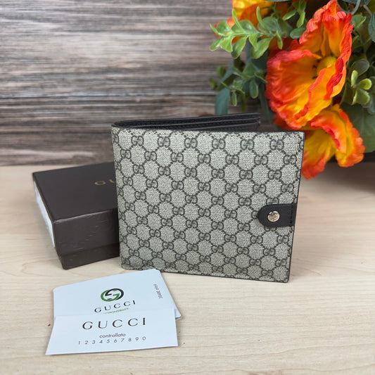 Gucci Micro GG Unisex Bifold Wallet Brown