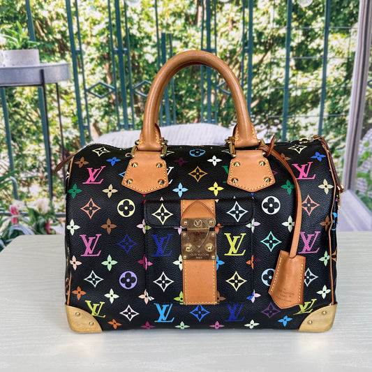 Louis Vuitton Murakami Black Multicolor Speedy 30