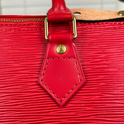 Louis Vuitton Red Epi Speedy 30 with Free Wallet