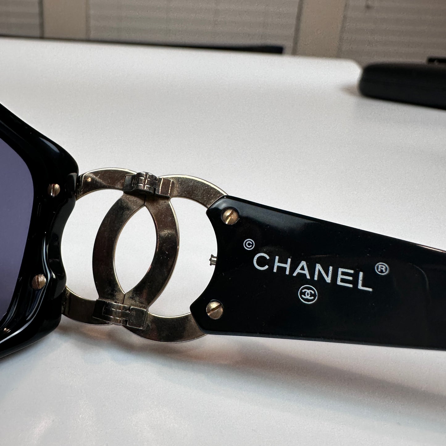 Chanel Vintage CC Logo Sunglasses 02461 Gold/Black