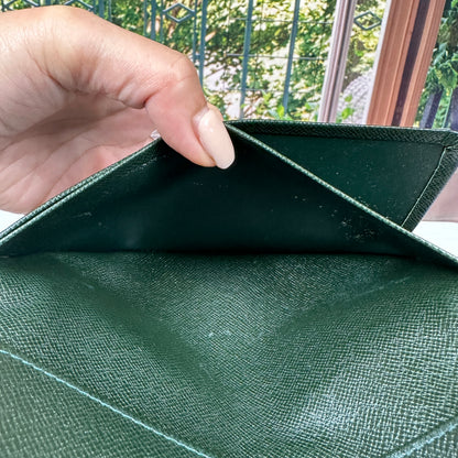 Louis Vuitton Dark Green Taiga Checkbook Wallet