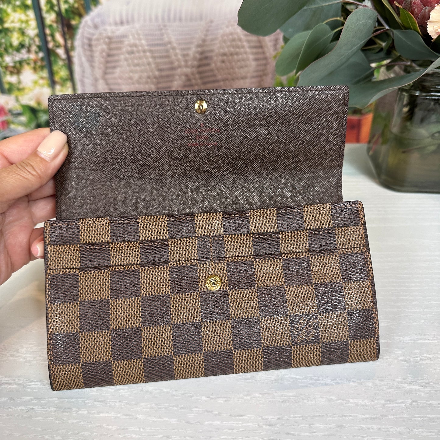 Louis Vuitton Damier Ebene Sarah Wallet