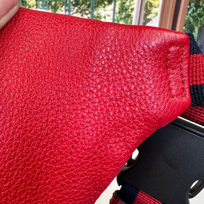 Gucci Red GG Logo Print Belt Bag