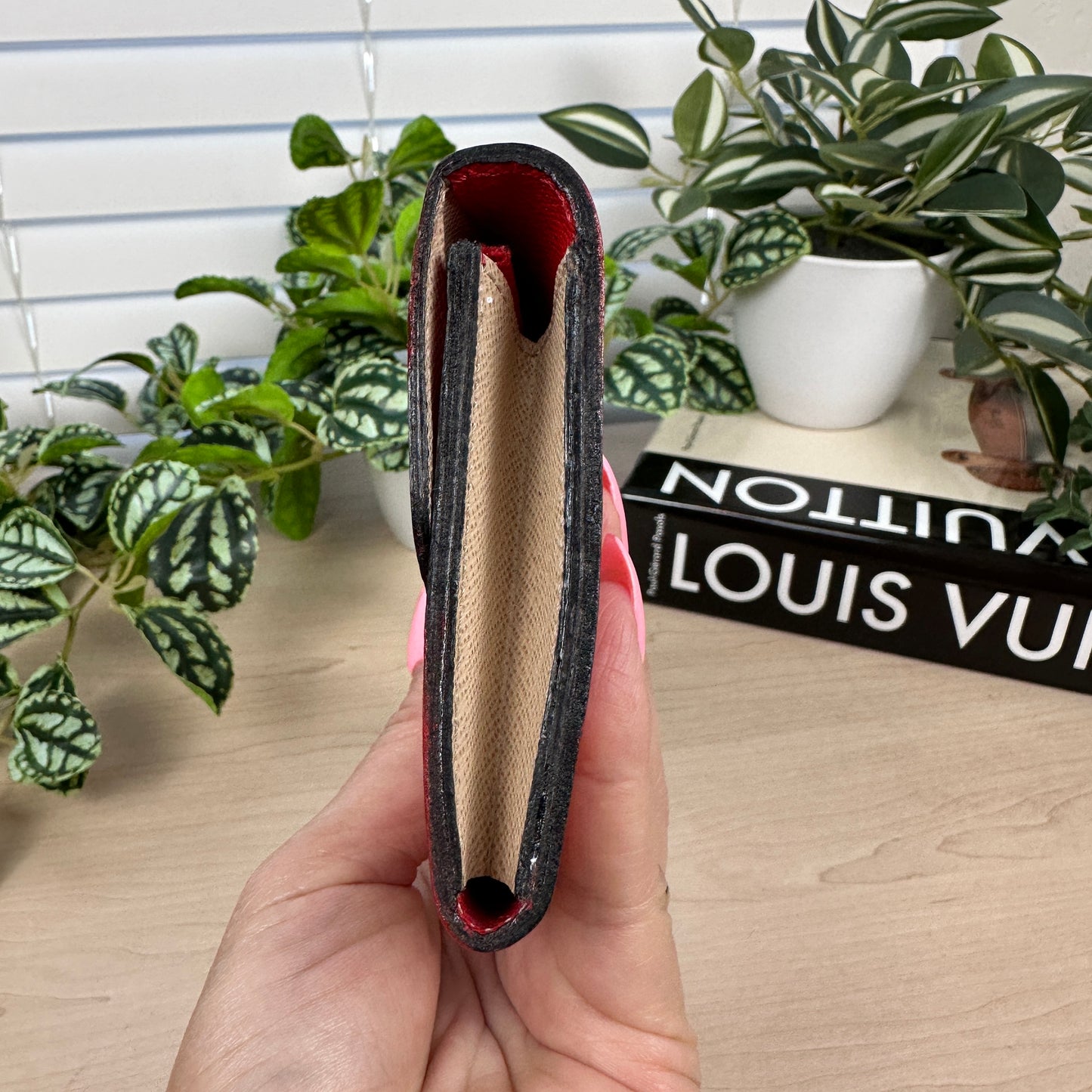 Louis Vuitton Red Epi Emilie Wallet New Model