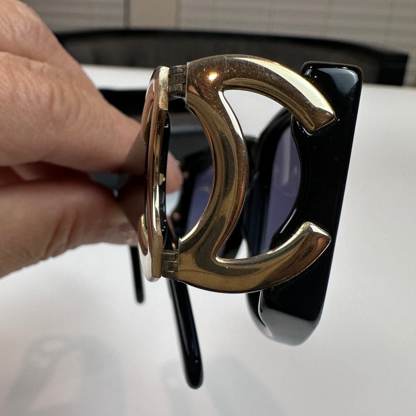 Chanel Vintage CC Logo Sunglasses 02461 Gold/Black