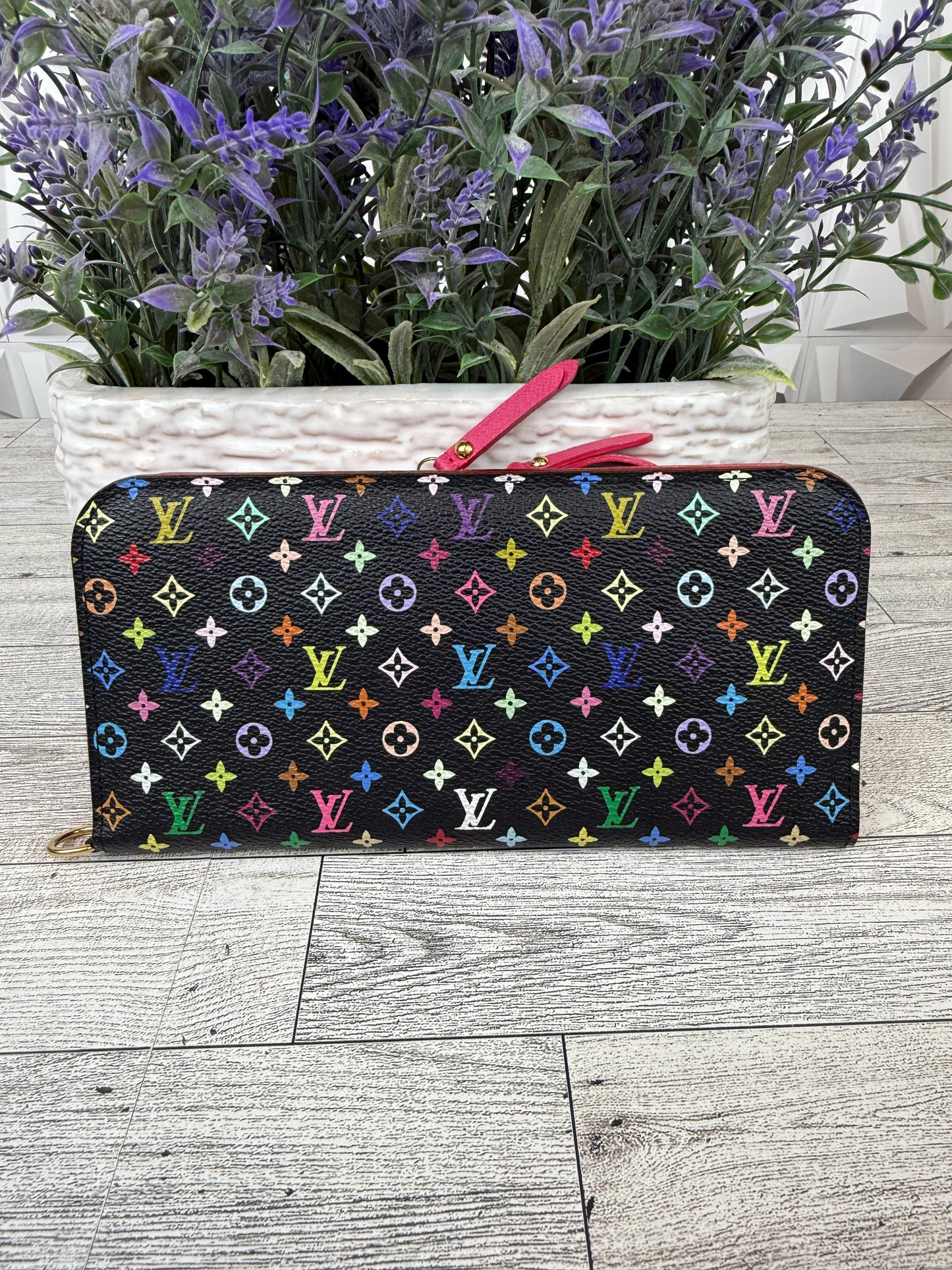 Louis Vuitton Insolite Black Multicolor Monogram Wallet in Grenade Pink