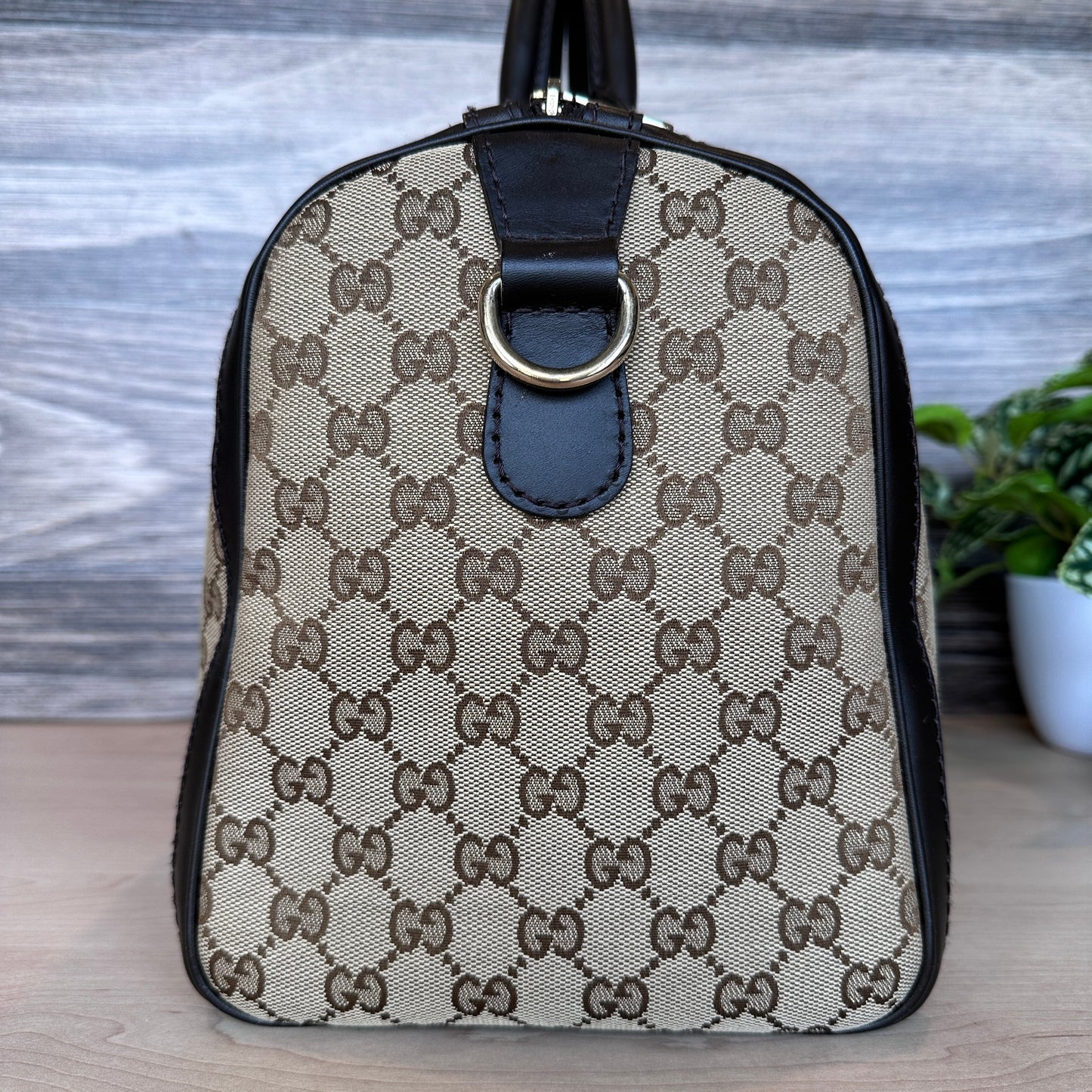 Gucci Original GG Boston Vintage Web Dark Brown