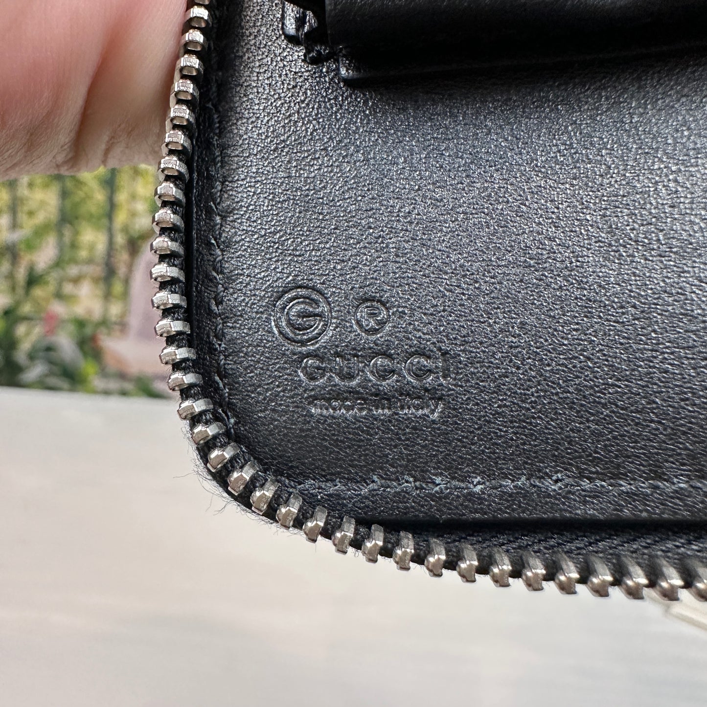 Gucci Black Microguccissima Zip Around Top Handle Travel Wallet