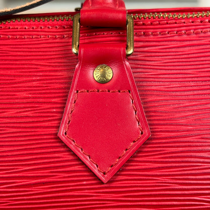 Louis Vuitton Red Epi Speedy 30 with Free Wallet